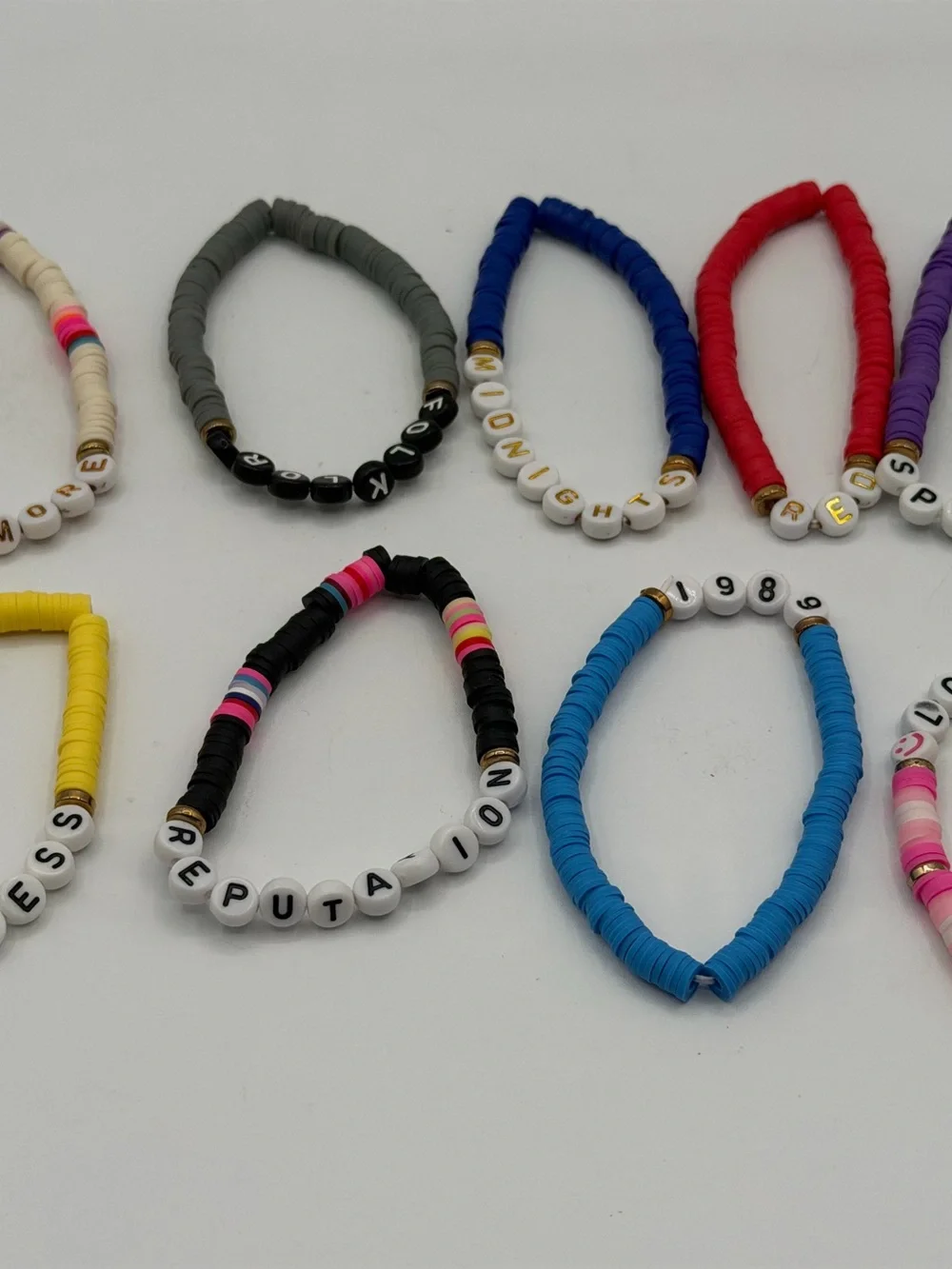 Lot of 9 Hand Made Taylor Swift Eras Tour Friendship Bracelets